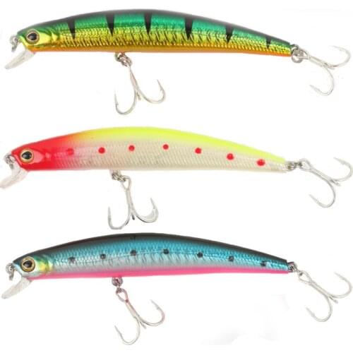 Eupheng 3pcs a lot Minnow Hard Plastic Fishing Lure 3.94in 0.388oz Shallow Water Level Lure