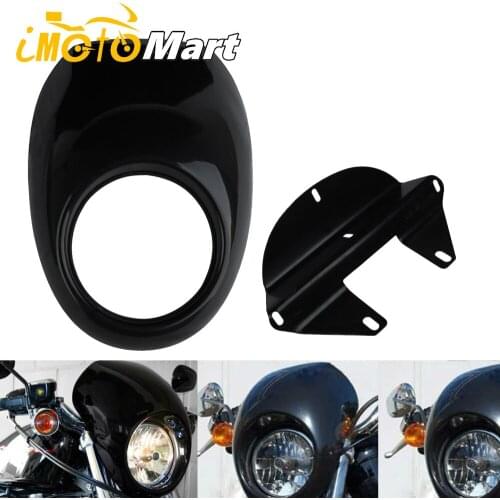 Gloss Black Motorcycle Plastic Front Headlight Visor Fairing Headlamp Mask Cowling Cover For Harley Sportster XL 1973-later