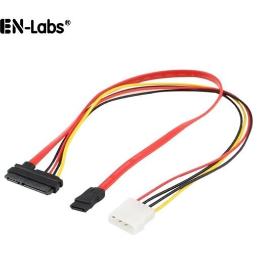 SATA Data Powr Combo Cable,SATA 22P 15 7pin to SATA 3 & Molex 4pin IDE SSD Adpater Cable,SATA III w/ Molex 4 pin to SATA HDD