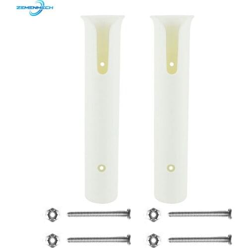 2PCS White Plastic Fishing Rod Pole Holder Nylon Stand For Fishing Rod Socket Boat Kayak Yacht Catamaran Tube Mount Bracket