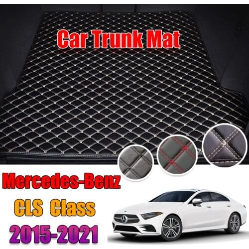 Leather Car Trunk Mat For Mercedes-Benz CLS 2015-2021 Sedan Cargo Liner Accessories Interior Boot