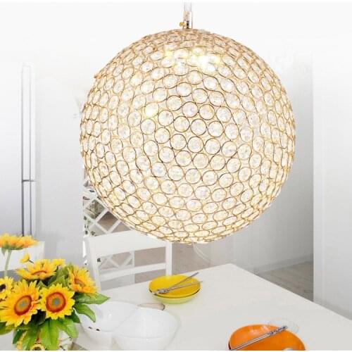 Minimalist Drop pendant light Lamp luxury hotel restaurant bar ball crystal Pendant Lights Round Ball Crystal Pendant Lamps