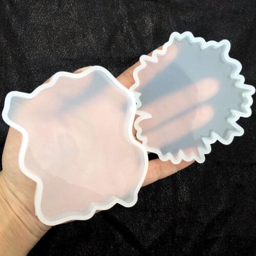 Irregular Mini Puzzle Cup Mat Epoxy Resin Coaster Plate Mould Dried Flower Silicone Molds Handmade DIY Resin Jewelry