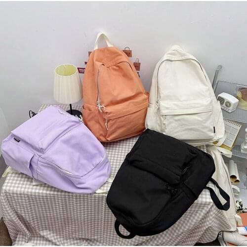 Solid Color Womens Backpack Ladies Travel Backpacks College Students School Bags For Teenager Girls School Backpack