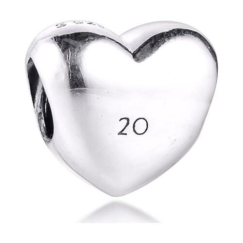 20th Anniversary Heart Pendant 2020 Summer New Sale Kids Charm Silver 925 Original Beads for Charms Bracelets Mother