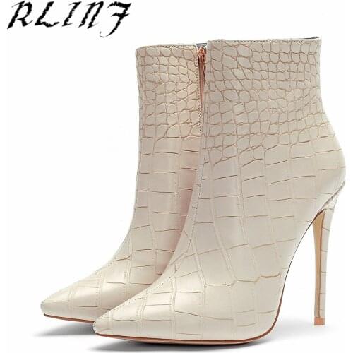 RLINF Stone Pattern High Heels Women Pumps Pointed Toe Shoes
