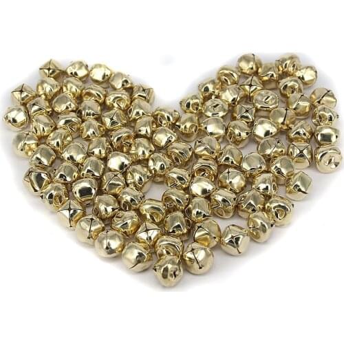 100 Pieces 15mm Gold Christmas Jingle Bells Pendant/Decoration/Craft/Jewellery DIY