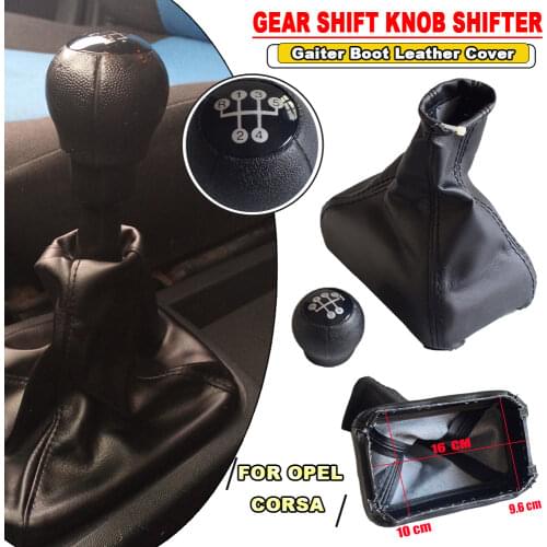 Manual 5 Speed Gear Shift Knob Leather Gaiter Boot Cover Handbrake Case For OPEL TIGRA B (2004-2012) Car Styling