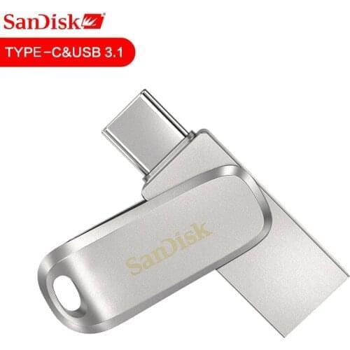 SanDisk Ultra Luxe USB 3.1 Type C Dual Pen drive 512GB 256GB 128GB 64GB 32GB Metal Type A Flash Drive For Laptop/Phone