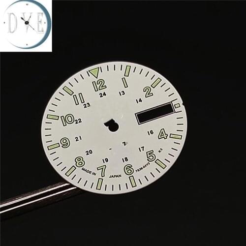 Noctilucense dial 28.5MM Super C3 Green Luminous Watch Dial for NH35A NH36A Watch Movement Modification Parts