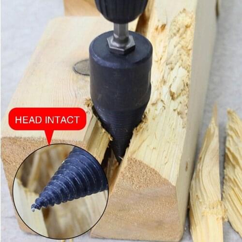 Hexagonal Shank Firewood Drill Splitt Machine Wood Cone Reamer Punch Driver Step Drill Bit Split Drilling Tools woodworking tool