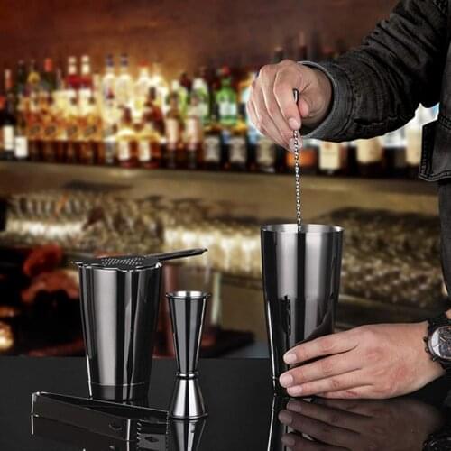 LBER Cocktail Shaker Bar Set Stainless Steel Bartender Kit Mixer Drink Bartender Tools Browser Kit Bars Set Tool Accessories Hom