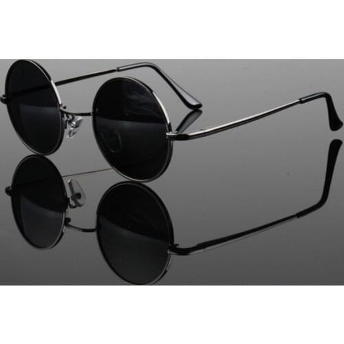 Classic Retro Round Polarized Sunglasses Men Brand Designer Vintage Sun Glasses Women Metal Frame Black Outdoor Eyewear Driving