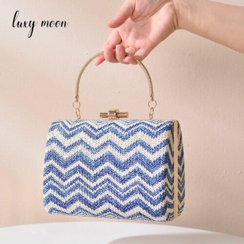 Womens Luxury Designer Handbag Summer Small Fresh Straw Bag Woven Material Party Handbag Beach Bag 2021 Womens Brand Z128