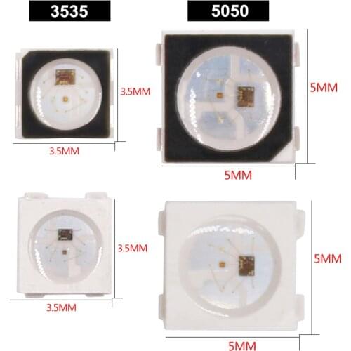 DC 5V Individually Addressable SK6812 Mini 3535 5050 SMD RGB LED Chip Digital Pixels White/Black Same as WS2812B Led Chip