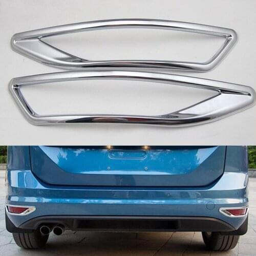 YAQUICKA For Volkswagen VW Touran 2016 2017 Car Rear Tail Fog Light Lamp Cover Trim Styling Car-covers Sticker 2Pcs Chrome ABS