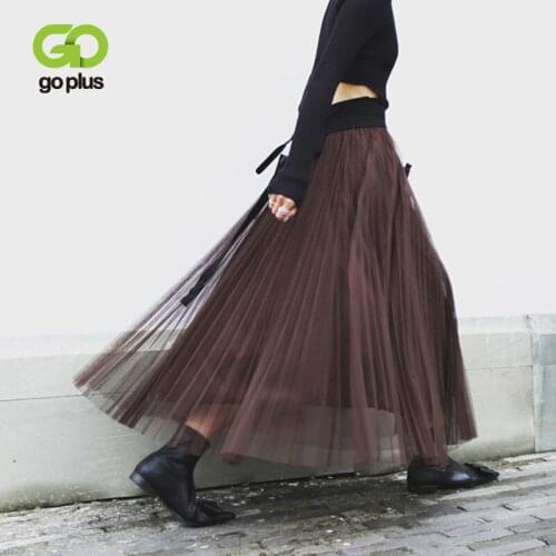 GOPLUS Womens Skirts Casual Elastic High Waist A-line Ankle-length Woman Skirts Faldas Mujer Moda 2021 Saias Mulher