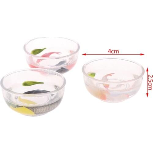 1Pcs 1:12 Lovely Dollhouse Miniature Glass Fish Tank Bowl Aquarium Doll House Home Ornaments Toys