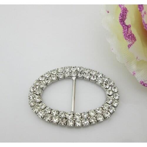 10pcs oval rhinestone wedding card buckle