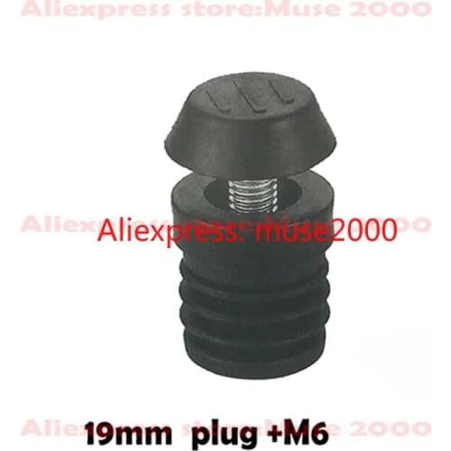 19mm round tube feet pad plastic tube feet plug M6 nut pre embedded blank tube insert end Furniture Levelling Screw On Feet
