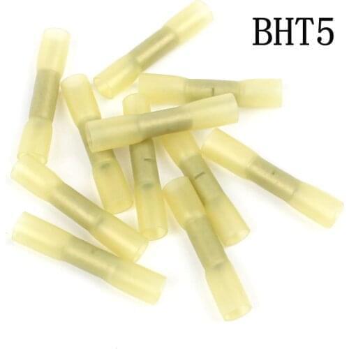 20 Pcs Bht5.5 Heat Shrinkable Butt Waterproof Connector 12-10Awg 4.0-6.0Mm2 Splice Butt Heat Shrink Tube Joint Crimp Terminal