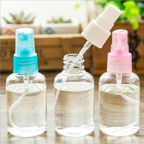 3Pcs/Set 50ml Mini Plastic Travel Transparent Small Perfume Spray Bottle For Make Up & Skin Care Refillable Bottle Random Colors