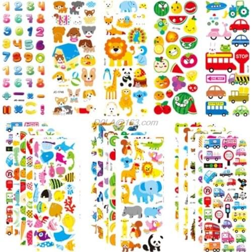 3D Stickers for Kids & Toddlers 500+ Puffy Stickers Variety Pack for Scrapbooking Bullet Journal Including Animal, Numbe