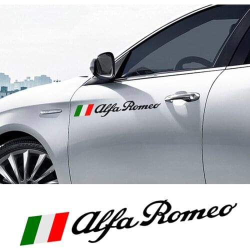 2PCS 60CM Sport Car Door Side Stickers For Alfa Romeo Giulia Giulietta 159 156 MITO Stelvio 147 GT Vinyl Auto Decor Accessories
