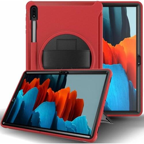 Fundas Cover For Samsung Galaxy Tab S7 Plus 12.4" 2020 SM-T970 SM-T975 Stand Shell Rotate Shockproof Tablet Protective Case+Pen