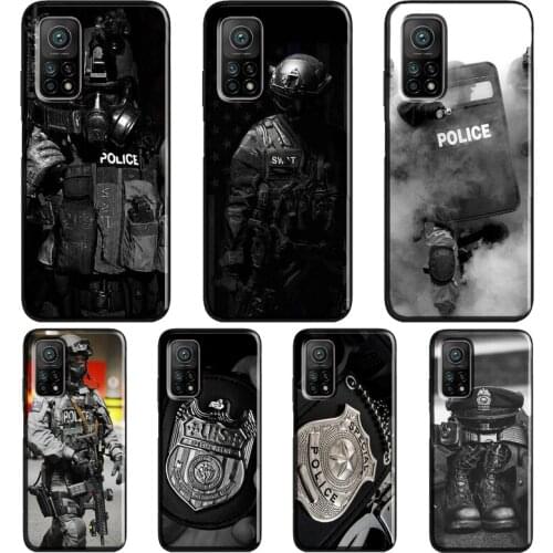 Police Symbol Case For POCO F3 F2 M3 X3 Pro Cover For Xiaomi Mi 11 Lite Ultra Mi 10T Pro Mi Note 10 Lite