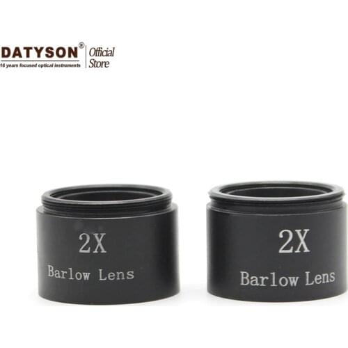 2x Barlow Lens Pure Optical Glass Lens Broadband Coating for Telescope Eyepiece Ocular - 1.25'' Port M28.6x0.6 & M30x1 Thread