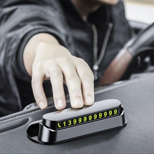 Temporary Car parking card luminous Phone Number Card Plate Phone Holder Hidenable parking Number with Air Freshener Styling