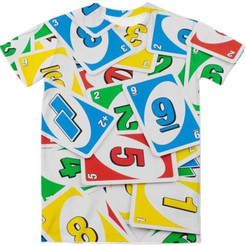 Real USA American Size Uno high quality 3D sublimation printing T-shirts plus size 4XL 5XL 6XL