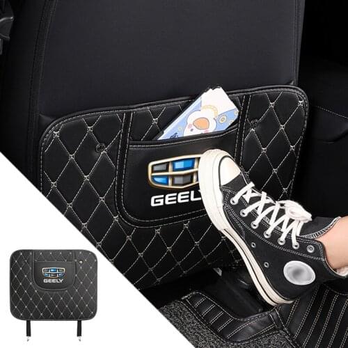 Car Seat Back Logo Anti Kick Mat Tread Protector Pad Accessories For Geely Atlas SUV Boyue Borui Coolray Emgrand NL3 EX7 X7 EC7