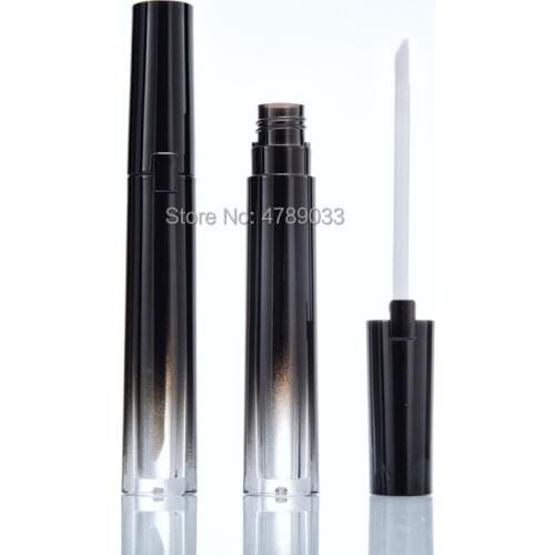 10/30/50pcs 6ml Round Makeup Liquid Empty Lipstick Lip Gloss Tubes High Quality Gradient Black Cosmetic Packaging Container