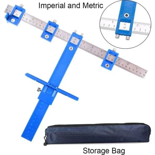 Multi-Functional Drill Punch Jig Tool Stainless Steel Locator Furniture Cabinet Hardware Woodworking Joinery Drill Bit Guide