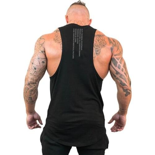 Racer Back mens Big Holes Sleeveless Tank Tops Gym Clothing Cotton Training Wear Sports Singlets Stringers Workout Tops