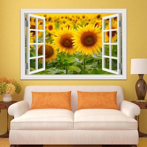 Plane Wall Sticker Sunflower Home Decoration wall Vinyl Art Kitchen Wallpaper Sticker Aurora Vinyl Decal For Tile