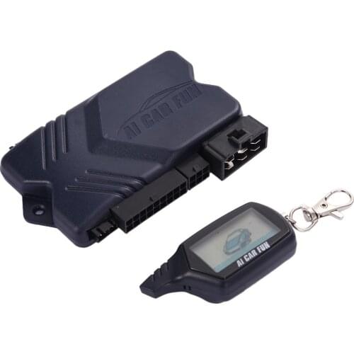 New original Russian Version Two Way Car Alarm System with engine start LCD Remote Control Key Fob Case For B9