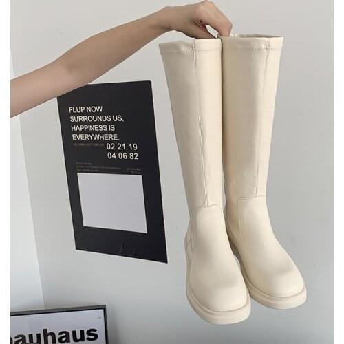 2021 autumn new small thick-heeled high-heeled knight boots net red high-tube thin boots but knee boots women