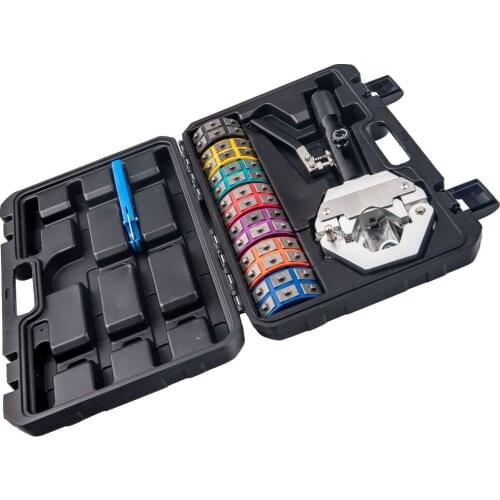 A/C Hydraulic Hose Crimper Air Conditioning Crimping Tools Die Set #8 #10 Hose