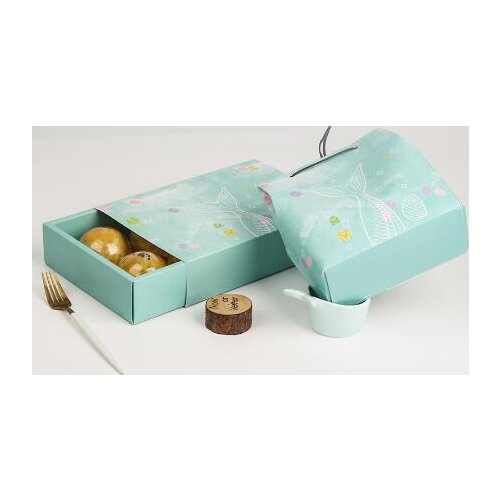Fairy Mermaid Gift Box Packaging Slide Open Paper Box Packaging for Sweets Candy Cookie Donut Box Bakey Cake Box