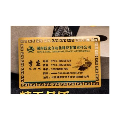 Custom gold business card metal membership with small holes cutting through