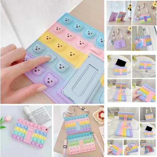 Portable Silicone Protective Case for IPad Ai2 9.7Inch/ Air4 10.9Inch/IPad 9.7Inch 2018/IPad Pro 10.5 Tablet PC Rainbow Cover