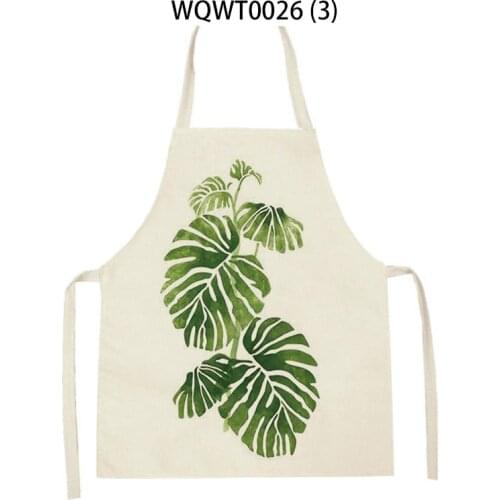 Plant Pattern Kitchen Apron Ladies Home Cooking Baking Waist Chef Clothes Apron ChildrenS Anti-Fouling Pinafore Cleaning Bib