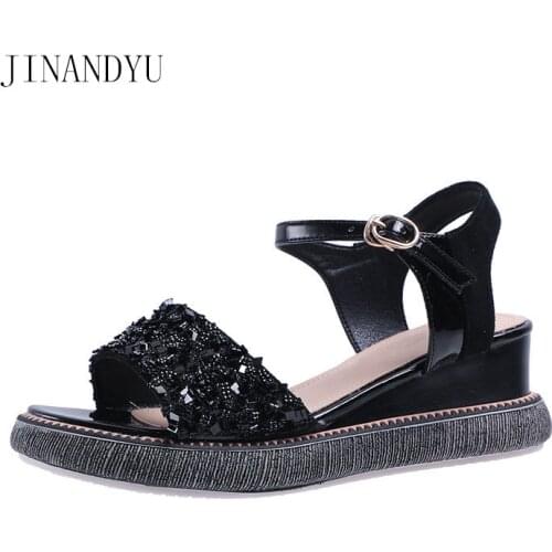 Platform Sandals Women Shoes Wedges Bling Black Heels Women Sexy Summer Sandals Fashion Casual Womens Shoes Zapatos De Mujer