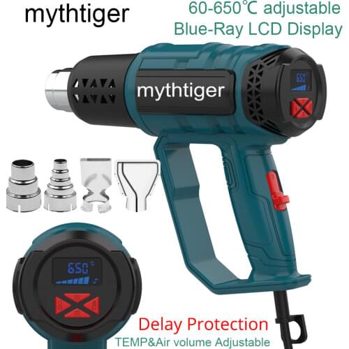 Heat Gun 2000W Professional Hot Air Gun with 2 Temperature Modes Hands-Free Stand Built-in Ideal for Stripping Paints Soldering