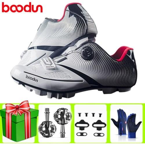 Boodun Cycling Shoes Men Sapatilha Ciclismo Mtb Pedal Set Mountain Bike Self-Looking Ultralight Athletic Bicycle Riding Sneakers