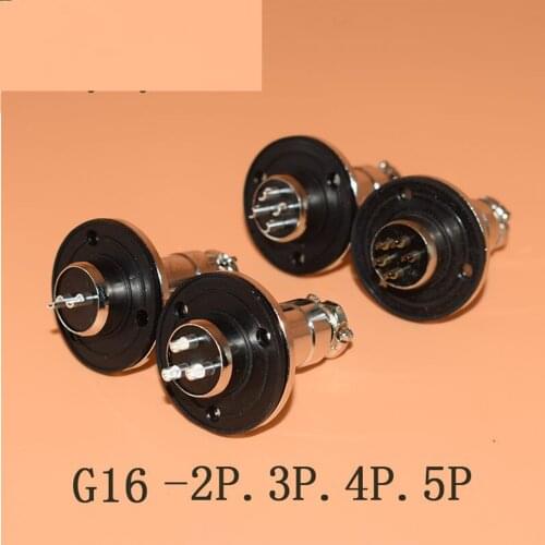 1pcs GX16 circular flange aviation plug socket 4-6 core a125v copper silver connector installed 16 mm hole