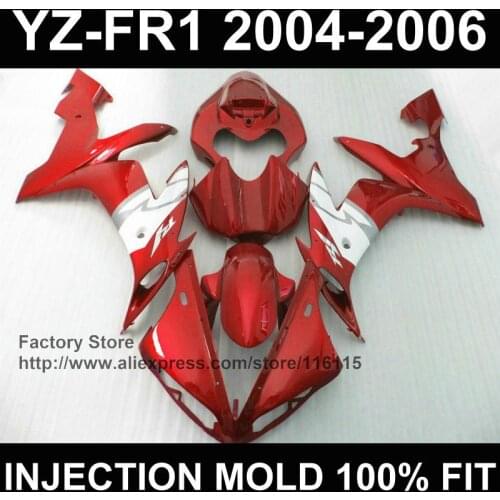 100% Fit fairing parts for YAMAHA YZF R1 2004 2005 2006 YZFR1 04 05 06 YZF1000 red fairings kits Full injection